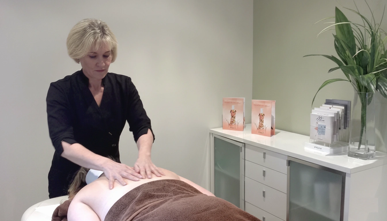 Janelle Robertson performing a relaxation massage